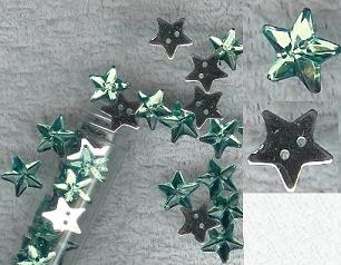 Strasstone/ Button Star Aquamarine 12.5mm